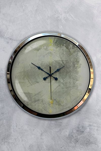 Kasva Concept 40 cm Chrome Metal Artistic Wall Clock
