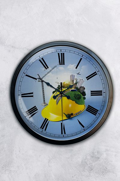 Kasva Concept 40 cm Black Metal Construction Sector Wall Clock