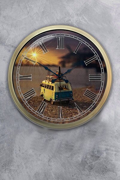 Dream Gift ساعة حائط معدنية عتيقة على شاطئ البحر مقاس 40 سم