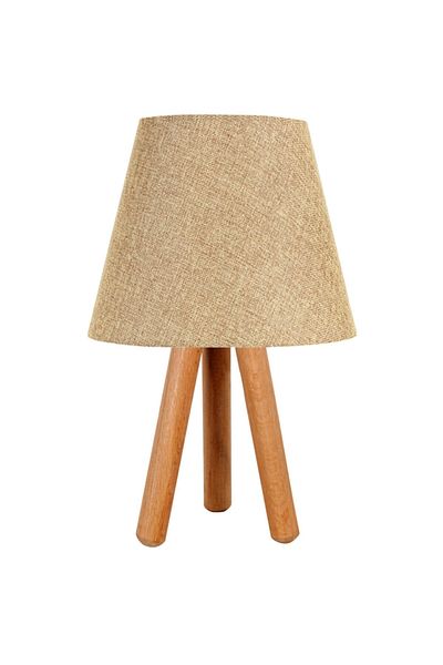 EvLight Set of 3 Chandelier and Nightstand Wooden Lampshade Kumbeige