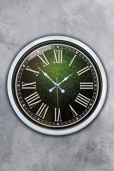 Kasva Concept Gift 40 cm White Metal Green Wall Clock