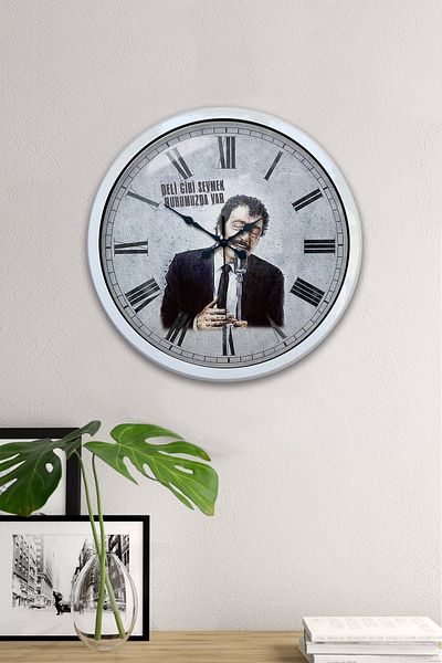 Kasva Concept Ceas de perete Musulman Baba din metal alb de 40 cm