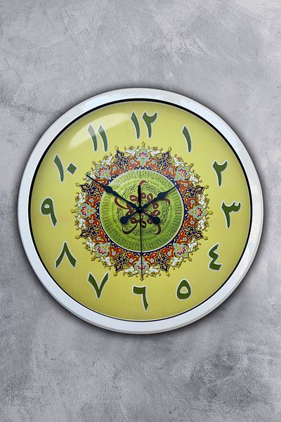 Kasva Concept Gift 40 cm White Metal Tile Pattern Wall Clock
