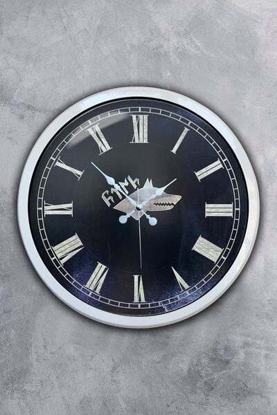 Platin Saat ساعة حائط تركية بوزكورت معدنية بيضاء مقاس 40 سم