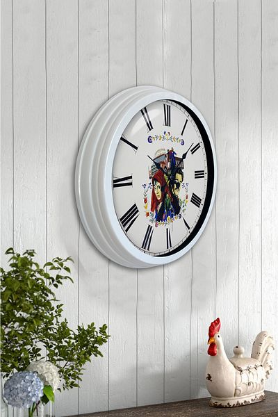 Kasva Concept Gift 40 cm White Metal Wall Clock Let's Write