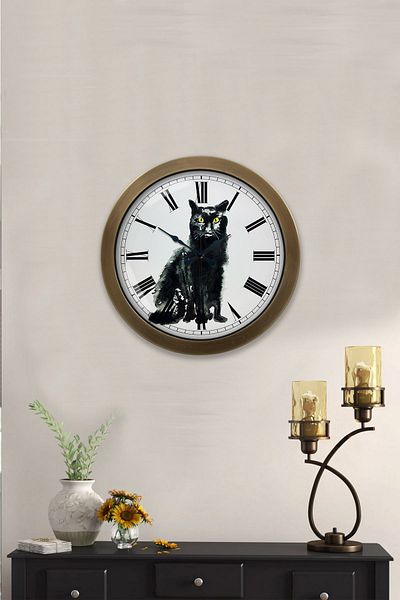 Kasva Concept Gift 36 cm Antique Metal Figure Wall Clock