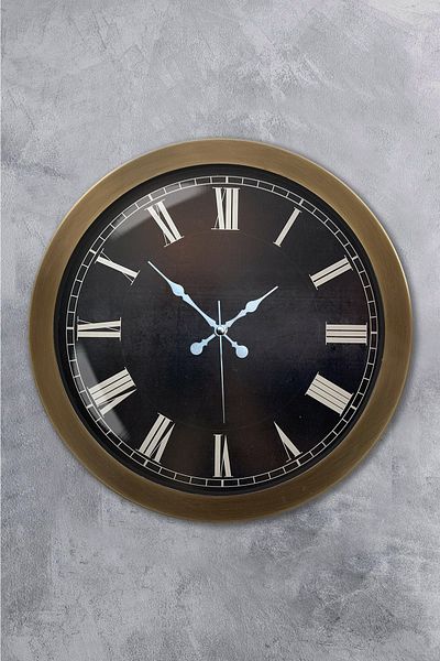 Kasva Concept 36 cm Antique Metal Black Roman Wall Clock