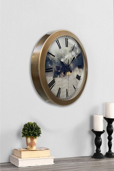 Kasva Concept Gift 36 cm Antique Metal Land Wall Clock