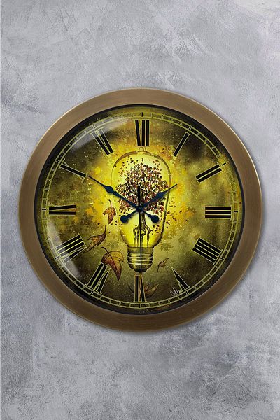 Kasva Concept Gift 36 cm Antique Metal Bulb Wall Clock