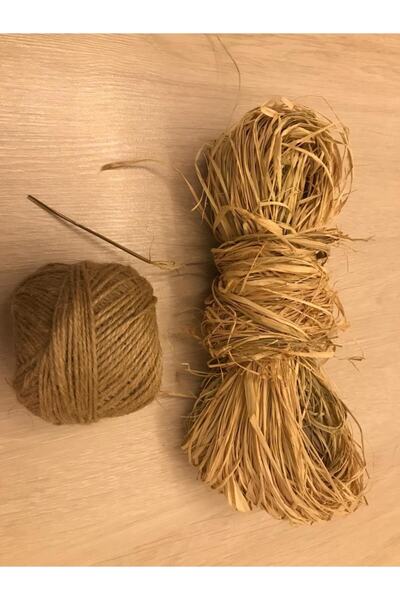 ACY STORE DOĞAL RAFYA 100 GRAM & 100 METRE JÜT KIRNAP 1 ADET SÜSLEME, HOBİ, MAKROME, SAMAN İP, MUZ LİFİ
