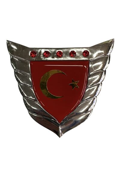 gcstore معطف من عجينة العلم التركي مطلي بالنيكل