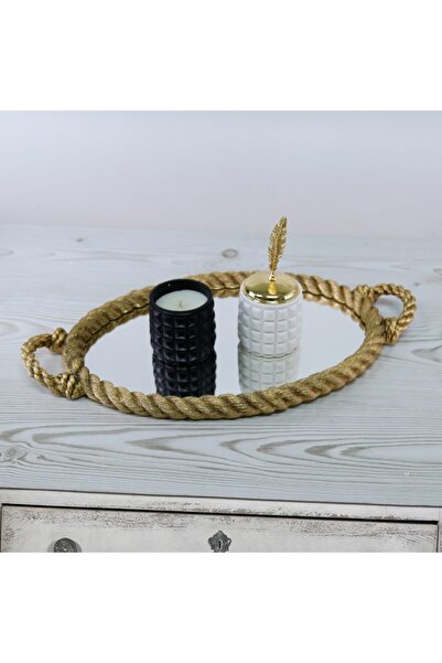 Selim Rope Aynalı Tepsi Altın