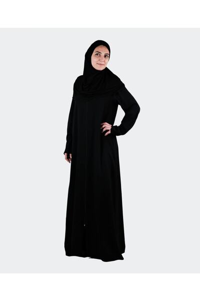 Çağrı قطن فيسكوز أسود بدون نمط بسحاب