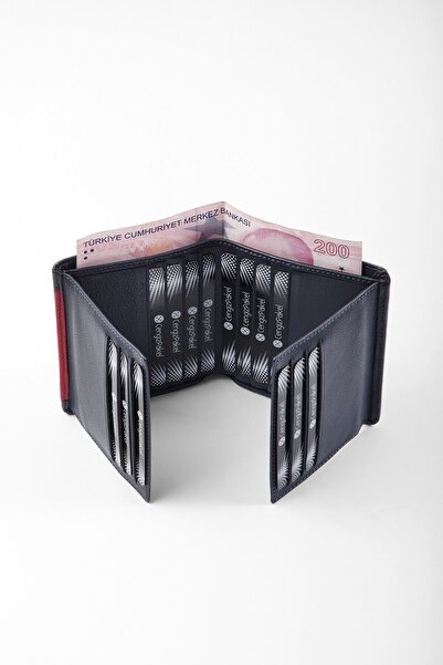 CENGİZ PAKEL Gerçek Deri Lacivert Cüzdan