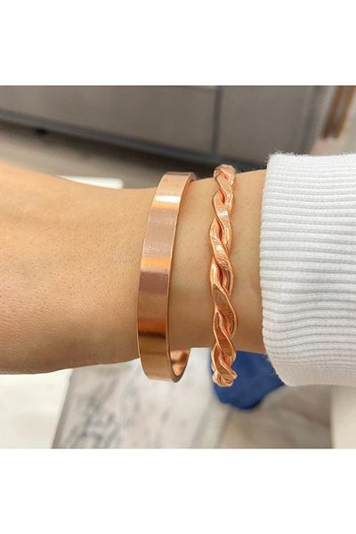 KAVELE Set of 2 Pure Copper Bracelets