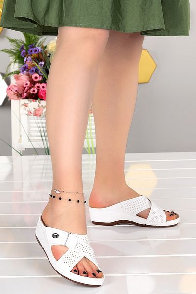 WOGGO Γυναικείες παντόφλες Ary 09-376 Daily Velcro 4 cm Heel Gel