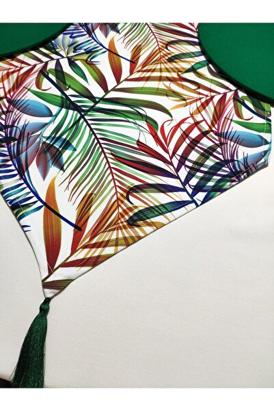 Viemso Colorful Tropical Leaf Pattern Runner, 2-Piece Charger Case (Excluding Wooden Charger Plates)