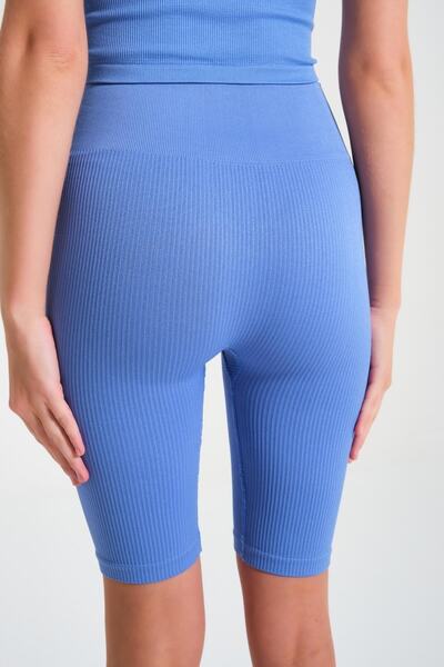 Formactive Fitilli Dikişsiz Toparlayıcı Yüksek Bel Biker Spor Şort