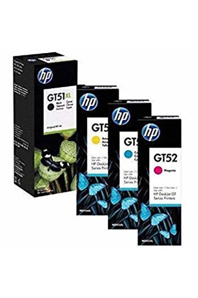 HP Gt51xl/gt52 Siyah Renkli Şişe Mürekkep Kartuş Takımı Gt51xl-gt52