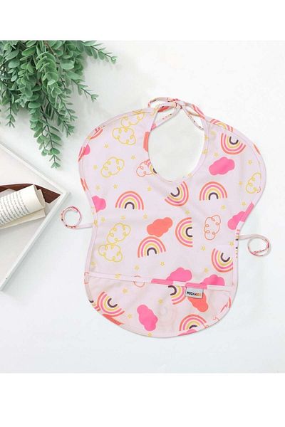 Modakids 6-24 Months Babies Rainbow Patterned Liquid Proof Baby Food Bib