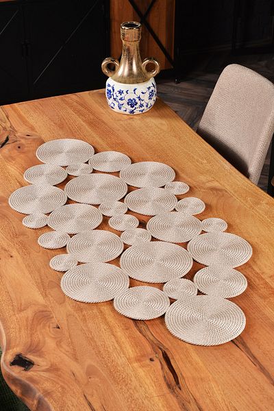 Natural Dowry Flossy Light Mink Washable Polyp Wicker Rope Living Room Dining Table Coffee Table Kitchen Cloth Runner