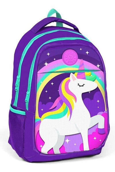 Yaygan Coral High Girl'S Unicorn Patterned Blue School BacKpacK and Lunchbox