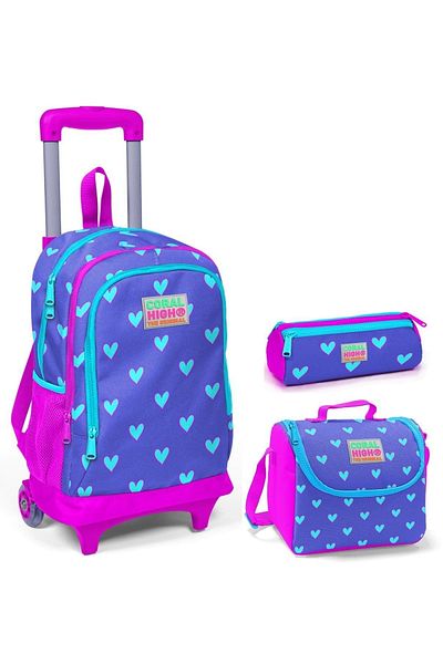 Coral High Pink Heart Squeegee Set for Girl - Lighted Wheels