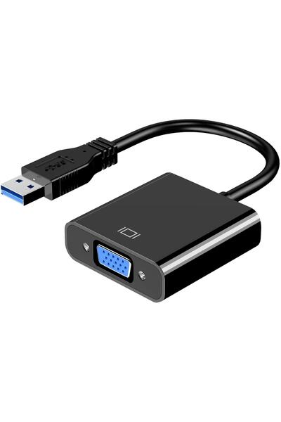aogo Usb To Vga Dönüştürücü Usb 3.0 Vga 15 Pin Çevirici Çoklu Ekran Video Dön...