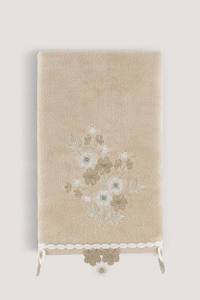 Arliva Home Kadıfe Embroidered Dowry Towel Beige 50x85