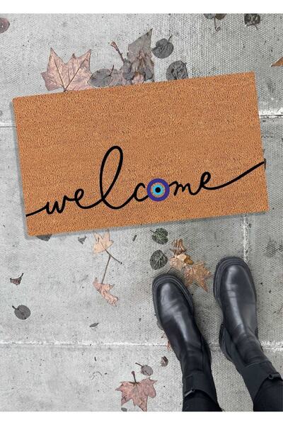 DefLife Home Home Nazar Boncuklu Kapı Önü Paspas / Koko Paspas