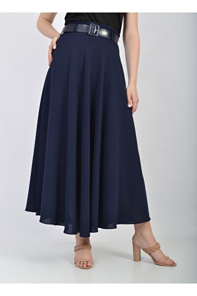 SORALLİNE Flared Skirt 100 Cm Long Etamine Pattern