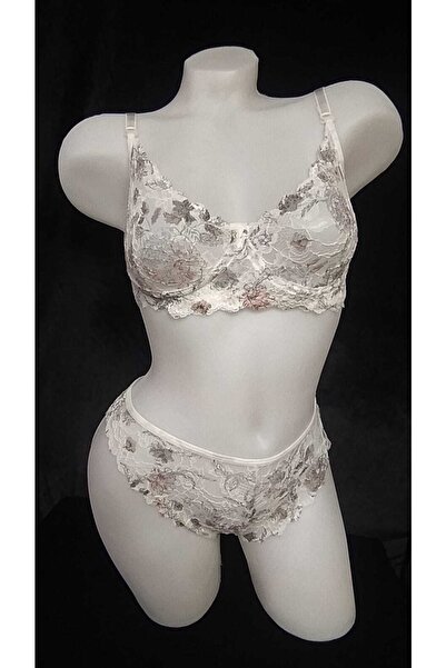 Masal Lingerie Дамски шик комплект сутиен - без чашки с флорален мотив