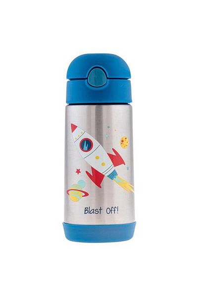 Stephen Joseph Stainless Steel Covered Rocket Drinker with Straw