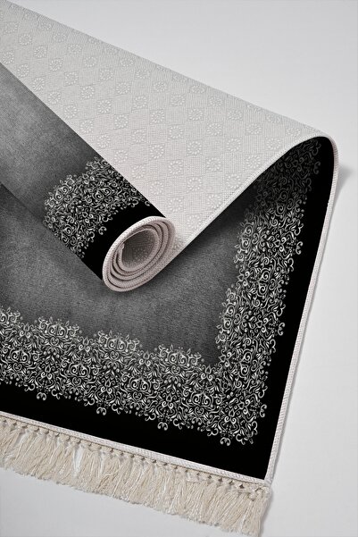 Alanur Home Eko Trend Djt Πλενόμενη αντιολισθητική βάση 3 τεμαχίων κρεβατοκάμαρας 1674 Μοντέρνο Γκρι