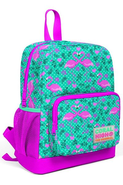 Coral High Kindergarten and Primary School 1 Grade School Bag Set Flamingo Girl