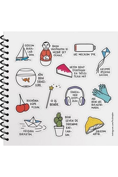 Hisli Şeyler Lined Notebook 16 X 15 Cm Worth Folding (50 Sheets)