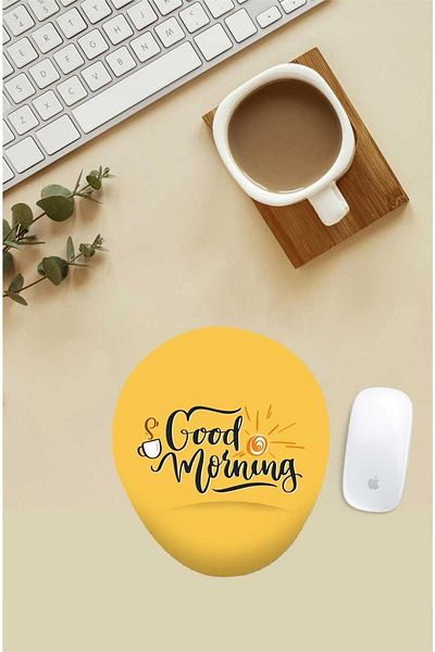 Gizeo Concept لوحة ماوس داعمة للمعصم مكتوب عليها Good Morning