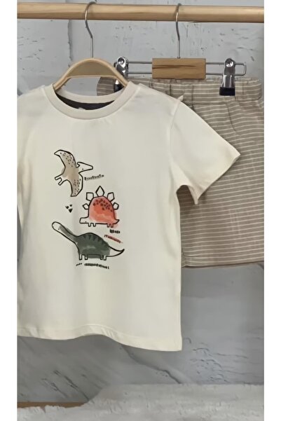 Pink Hippo Kids Dinzor Štampano Lan Dječji set sa šortama