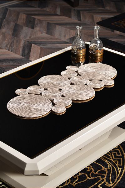 Natural Dowry Rustic Lite Light Mink Washable Polyp Wicker Rope Living Room Dining Table Coffee Table Kitchen Cloth Runner