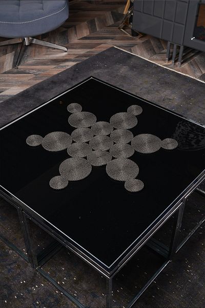 Natural Dowry Margarite Black Washable Polyp Wicker Rope Living Room Dining Table Coffee Table Kitchen Cloth Runner