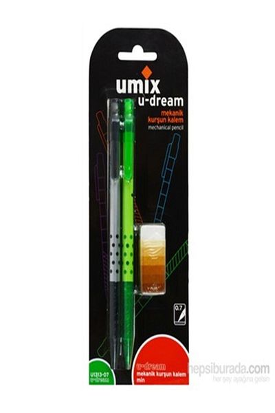 Umix قلم U-dream بقطر 0.7 مم مكون من قطعتين + ممحاة