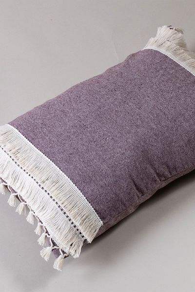 vivamaison Față de pernă cu ciucuri din bumbac cu ciucuri, cu design special, 35x55 cm