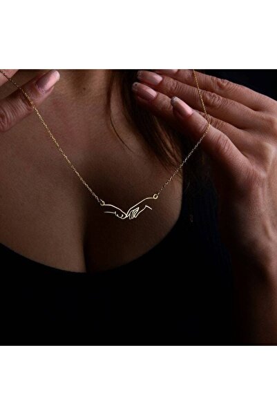 N!da Jewelry 925 Ayar Gümüş Pati Ve El Kolye