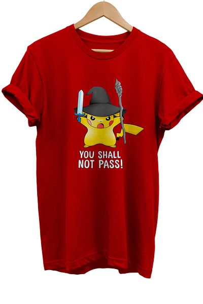 remonz Ο Άρχοντας των Δαχτυλιδιών Pikachu Gandalf με στάμπα 100% βαμβακερό μπλουζάκι Basic T-shirt κανονικού μεγέθους