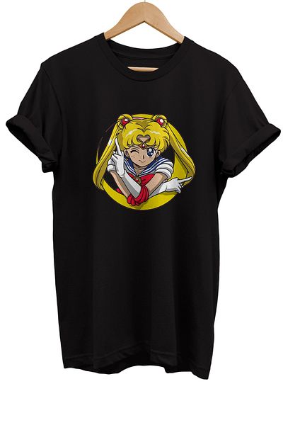 remonz Μπλουζάκι Sailor Moon Usagi Tsukino με στάμπα 100% βαμβακερό Oversize