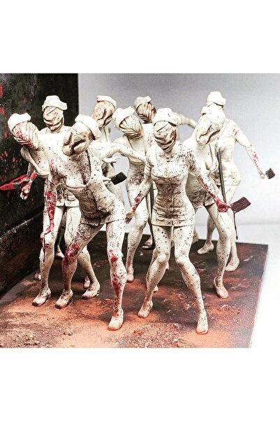 TuransoyCraft Silent Hill Bubble Head Nurse Standlı 5'li Figür Büyük Boy 25 Cm
