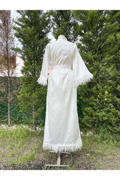 Before To Be Bride Φόρεμα νύφης με στριφώματα και φτερά από στρίφωμα και καμήλα