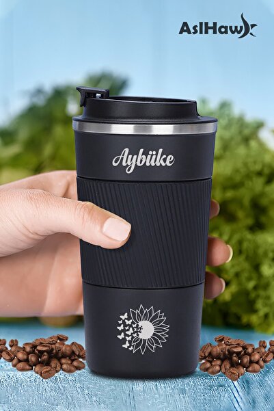 DURABLES Kişiye Özel Isim Baskılı 500 Ml Çift Katmanlı 304 Paslanmaz Çelik Termos Mug