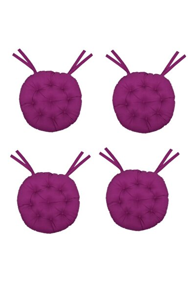 Kuscini 4 Lü - Set- Pofidik Natura 40 Yuvarlak Bağcıklı Sandalye - Minderi Se...