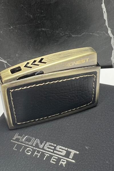 Honest Deri Kaplama Şık Tasarım Kutulu Çakmak Taba Rengi